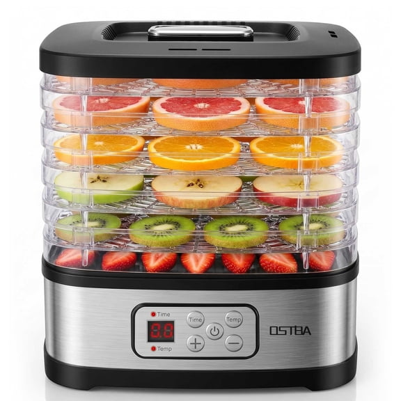 OSTBA Food Dehydrator Machine with Adjustable Temperature & 72-Hour Timer — 5 BPA-Free Trays, LED Display, Electric Food Dryer for Fruits, Jerky, Veggies & Snacks