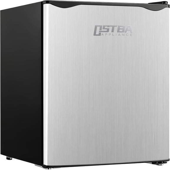 OSTBA Mini Fridge with Freezer - 1.8 Cu.ft Small Freezer Upright, Small Fridge with Adjustable Thermostat, Removable Shelves, Reversible Single Door for Bedroom Home Dorms Office Apartment, Sliver