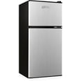 thumbnail image 1 of OSTBA Mini Fridge with Freezer - 3.2 Cu.ft 2-Door Upright Freezer, Compact Refrigerator with 2 Removable Shelves 7 Level Adjustable Thermostat, Removable Shelves for Bedroom Office Apartment, Silver, 1 of 8
