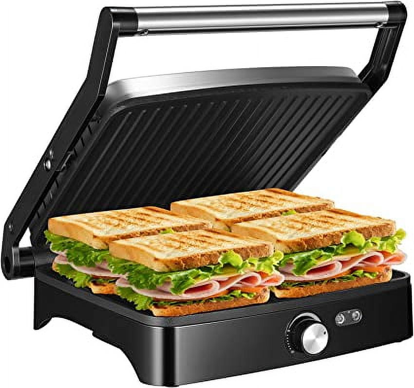 SUSTEAS 3-in-1 Electric Indoor Grill (Yellow)- Panini Press with Non-S