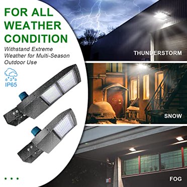 OSTEK 300W LED Parking Lot Shoebox Light – 42,000 Lumens, 5000K Daylight, IP65 Waterproof, Arm Mount