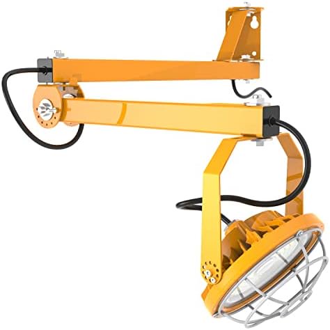 OSTEK LED Loading Dock Lights 30W with Swing Single Folding Arm 4,200LM, 360 Rotatable Lamp Head, IP65 Heavy Duty Wall Mounting Workbench Light for Warehouse Trailers Docks Container,5000K