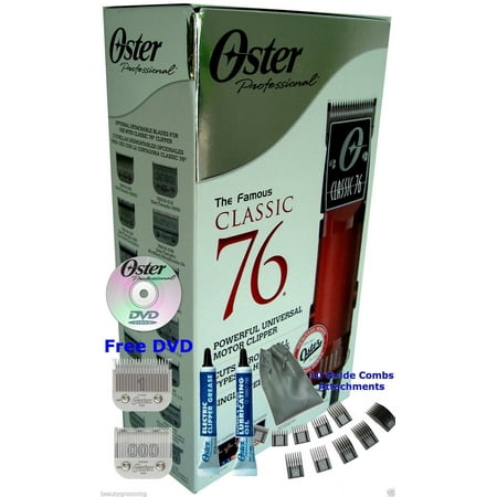 OSTER CLASSIC 76 Professional Hair Clipper + Universal 10 Comb Set + 2 Blades