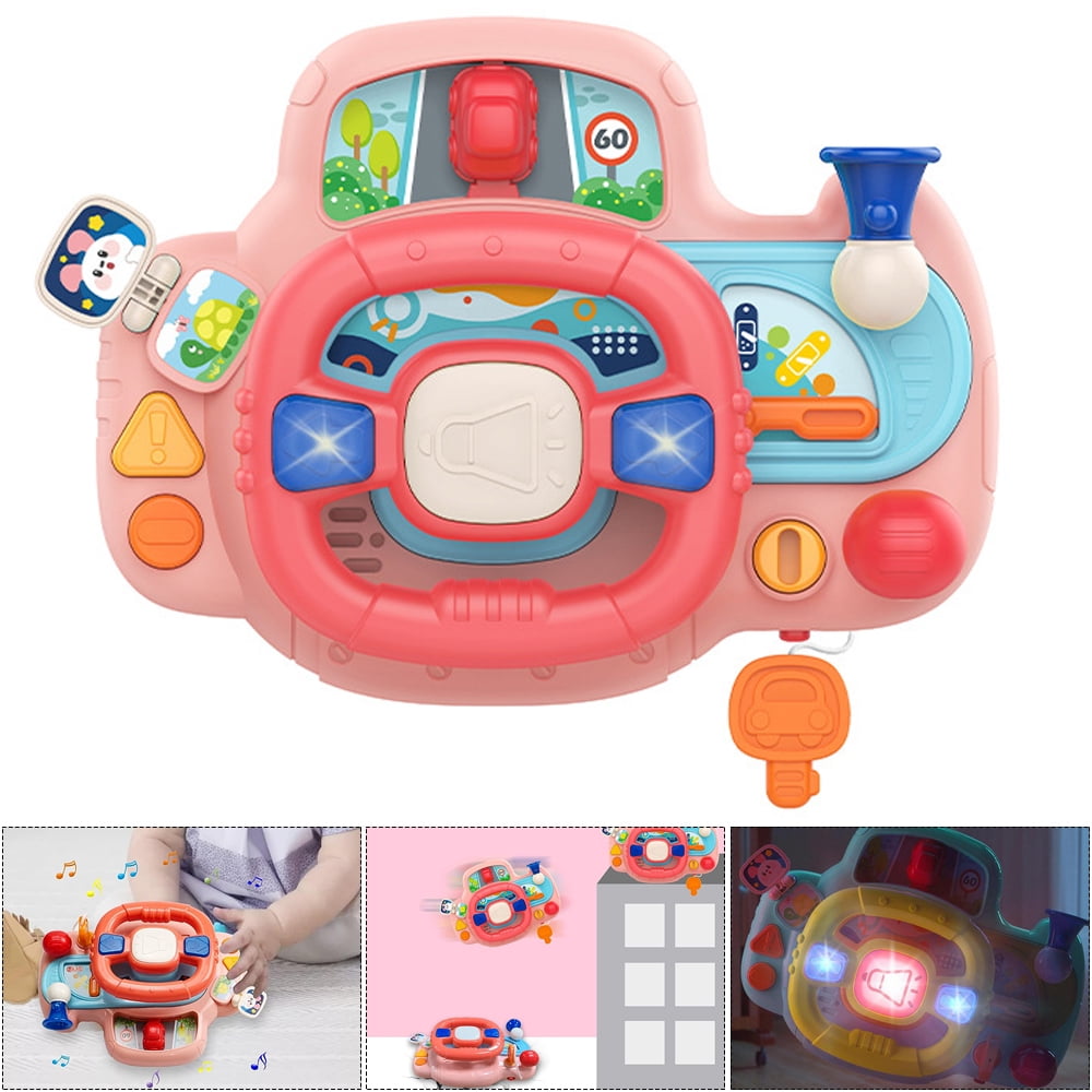 OSTING Steering Wheel Toys for Toddler Boys Girls, Interactive & Learning Baby Car Seat Toys for