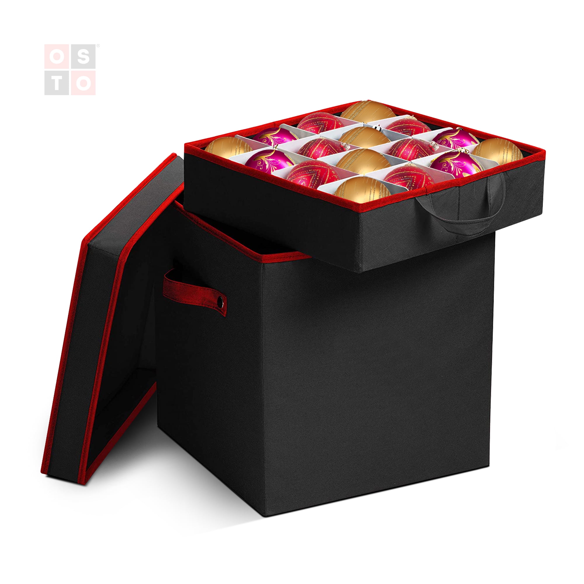 OSTO Premium Christmas Ornament storage Box with Lid 3inch