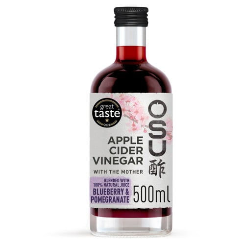 OSU Apple Cider Vinegar Blueberry & Pomegranate 500ml, British Import (Pack of 2)