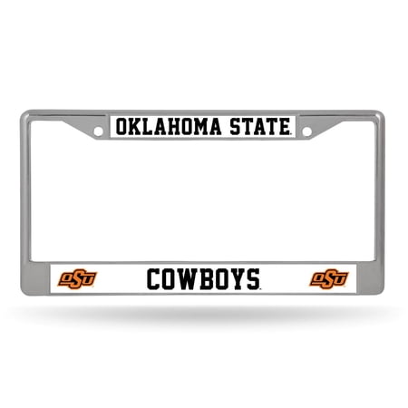 Oklahoma-St-OSU-Cowboy's - Car Frame - 12" x 6" Standard Size - Chrome Metal License Plate Frame