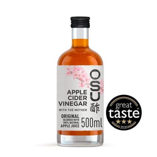 OSU Raw Apple Cider Vinegar with The Mother, Apple Juice Blend 500ml, British Import (Pack of 2)