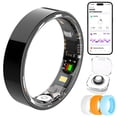 thumbnail image 1 of OSAWALLA Mart Ring & Fitness Tracking Ring, 7-Day Battery, No Subscription, Stainless Steel - Size 7, Black, 1 of 10