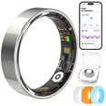 thumbnail image 1 of OSAWALLA Mart Ring & Fitness Tracking Ring, 7-Day Battery, No Subscription, Stainless Steel - Size 7, Silver, 1 of 10