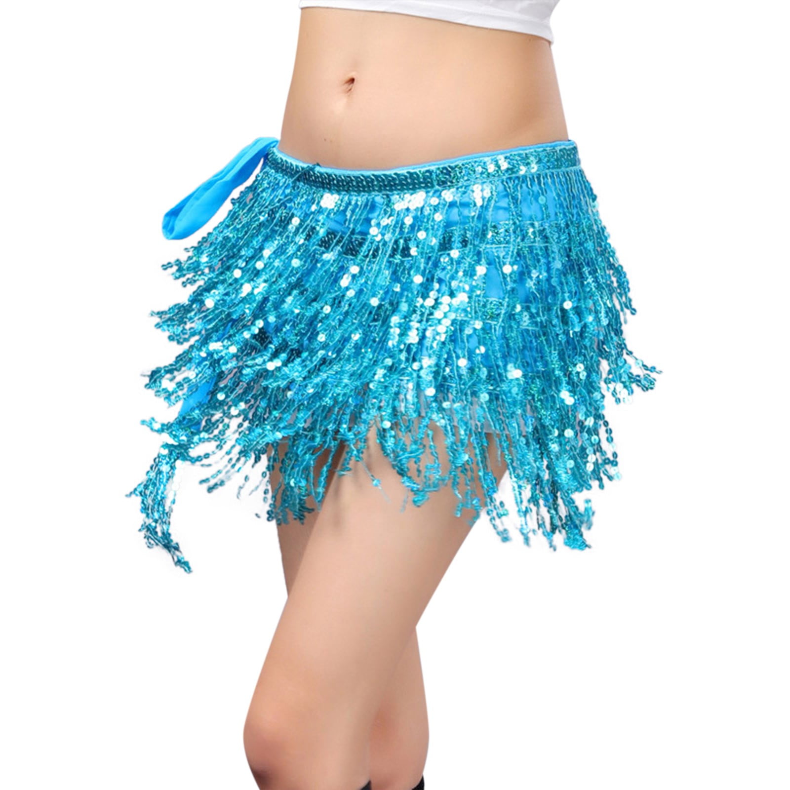 OSYARD Rhinestone Skirt Grass Skirts for Adults Sequin Fringe Women's ...