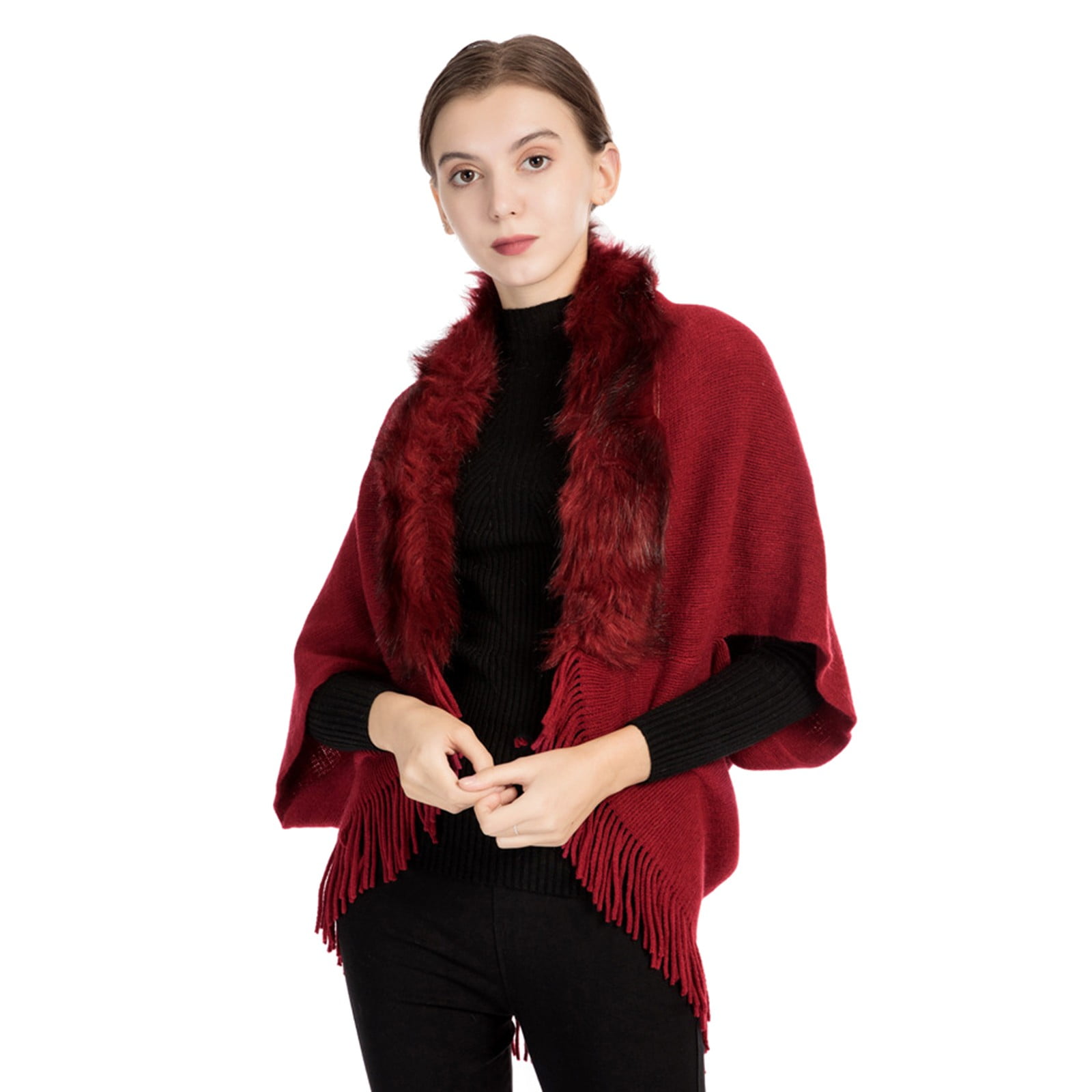 ladies knitted loose thickened shawl coat