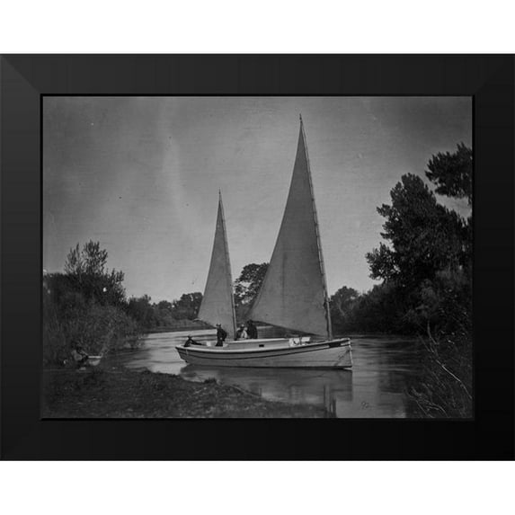 OSullivan, Timothy H 18x15 Black Modern Framed Museum Art Print Titled - Expedition boat-Truckee River-California