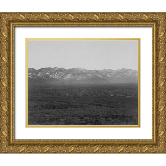 OSullivan, Timothy H 18x15 Gold Ornate Wood Framed with Double Matting Museum Art Print Titled - Salt Lake City and Wahsatch Mountains-Utah