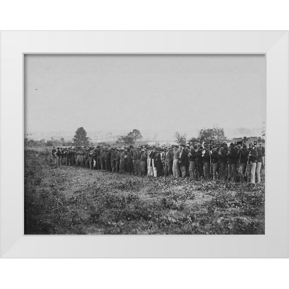 OSullivan, Timothy H 18x15 White Modern Wood Framed Museum Art Print Titled - Confederate Prisoners at Fairfax court-house