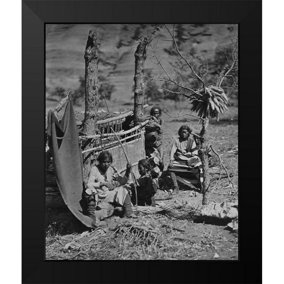 OSullivan, Timothy H 20x24 Black Modern Framed Museum Art Print Titled - Aboriginal life among the Navajoe Indians. Near old Fort Defiance-New Mexico