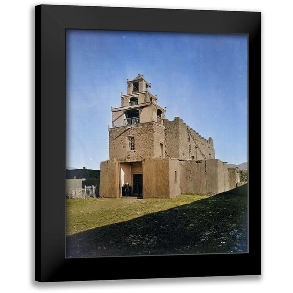 OSullivan, Timothy H 20x24 Black Modern Framed Museum Art Print Titled - The Church of San Miguel-the oldest church in Santa Fe-New Mexico Color