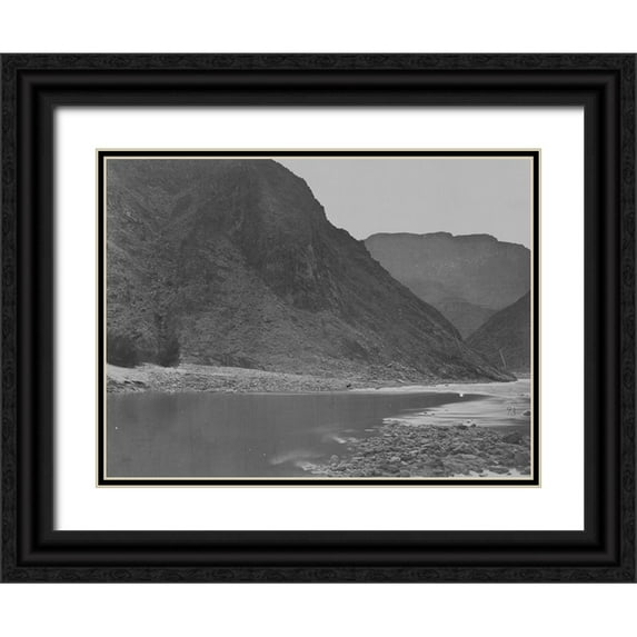 OSullivan, Timothy H 24x19 Black Ornate Wood Framed with Double Matting Museum Art Print Titled - Grand Canyon-looking below mouth of Diamond River-Colorado River-1871