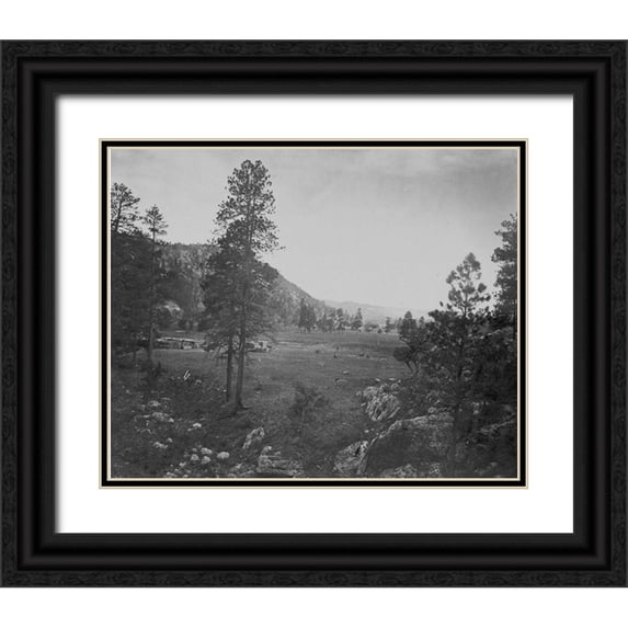 OSullivan, Timothy H 24x20 Black Ornate Wood Framed with Double Matting Museum Art Print Titled - Cooleys Park-Sierra Blanca Range-Arizona