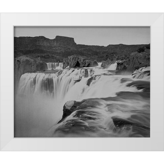 OSullivan, Timothy H 24x20 White Modern Wood Framed Museum Art Print Titled - Shoshone Falls-Snake River-Idaho