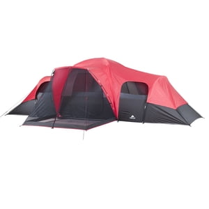 Carpa Familiar para 10 Personas Ozark Trail, Rojo/Negro/Gris Cálido