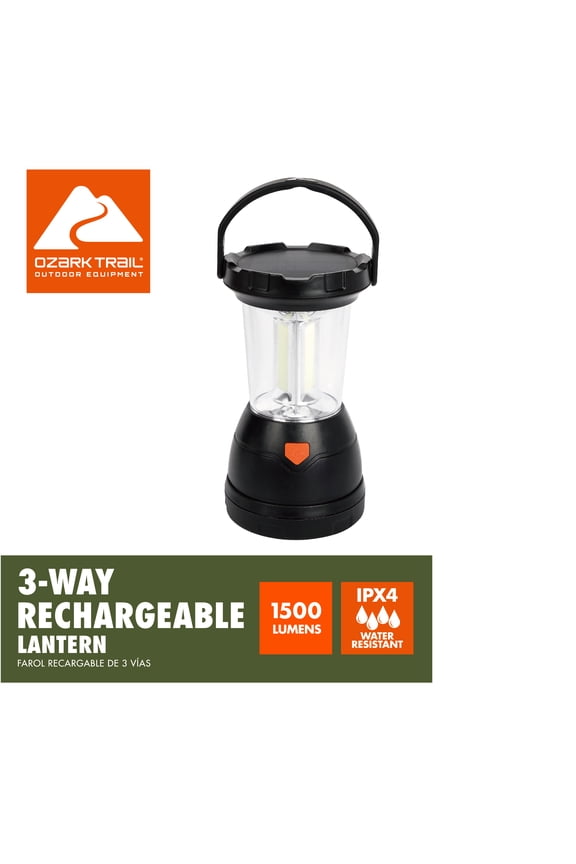 1500 Lumen 3-Way Rechargeable Solar Camping Lantern with Power Bank