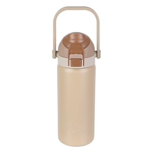 Botella de agua aislada de acero inoxidable de 18 oz con doble tapa, doble pared al vacío, con tapa de sorbo y vertido, crema irlandesa