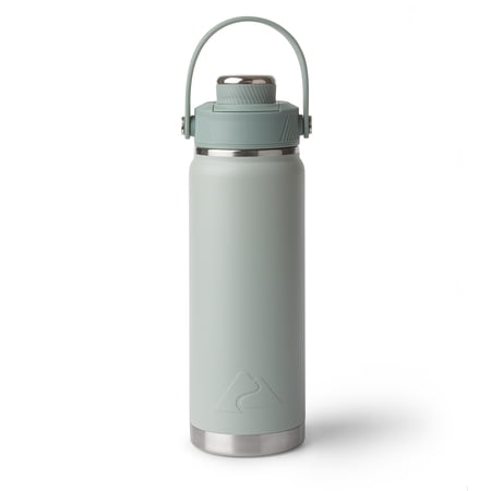 Ozark Trail 24 oz Stainless Steel Insulated Chug Water Bottle, Sage Green