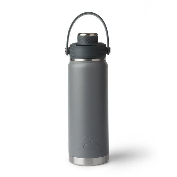 Ozark Trail 24 oz Stainless Steel Insulated Chug Water Bottle, Soothing Grey