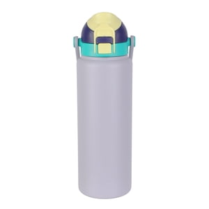 Botella de agua de acero inoxidable al vacío Ozark Trail de 30 oz con tapa dual para sorber y verter, color púrpura