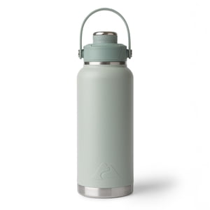 Botella de agua aislada de acero inoxidable de 32 oz con tapa de chorro, color verde salvia