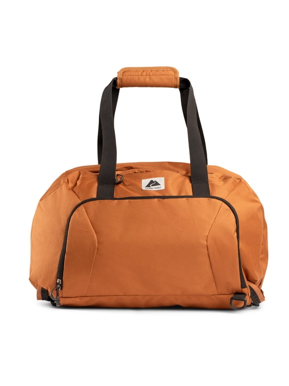 42L Crossover Duffel Bag with Tuckable Backpack Straps, Brown
