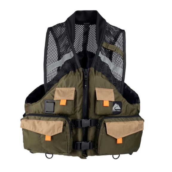 Ozark Trail Adult Unisex Fishing Vest with Quick-Release Fasteners and Nylon Ripstop Fabric, 2X/3X, Green