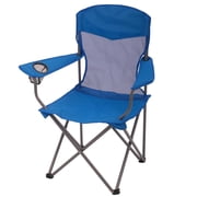 Ozark Trail Basic Mesh Folding Camping Chair, Blue, Adult