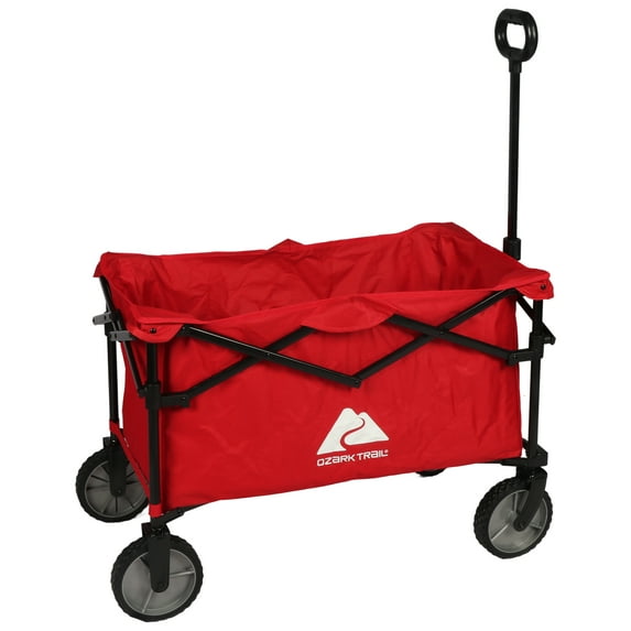 Ozark Trail Multi-Purpose Big Bucket Cart, Red Wagon