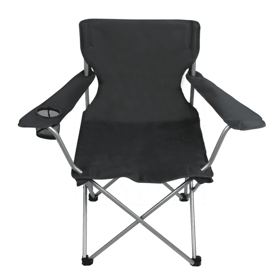 Ozark Trail Quad Folding Camp Chair with Cupholder, Black
