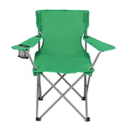 Ozark Trail Quad Folding Camp Chair with Cup Holder, Bright Green