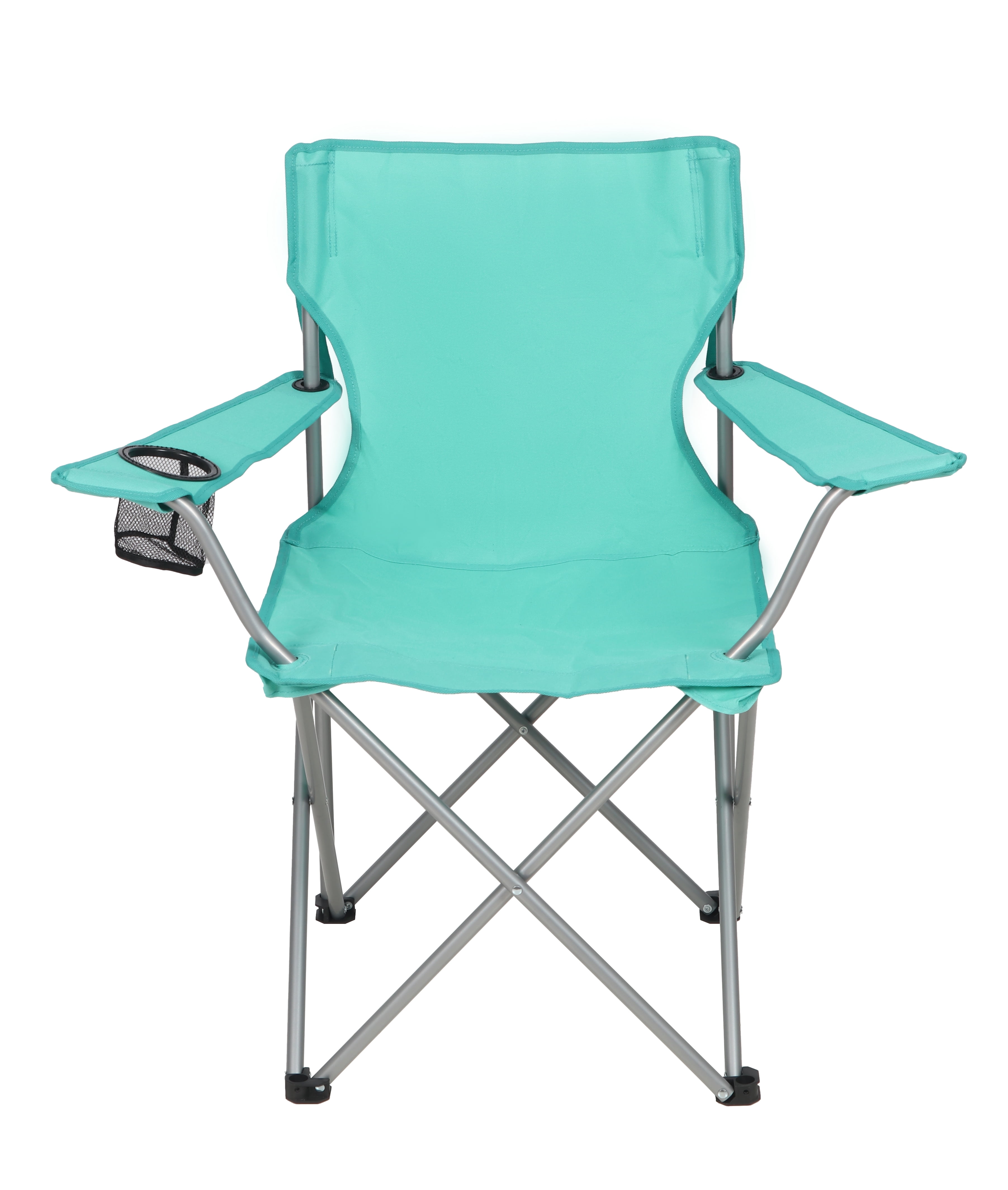 Ozark Trail Quad Folding Camp Chair with Cup Holder, Green S