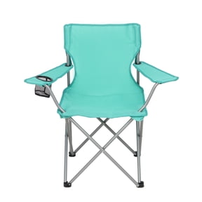 Ozark Trail Quad Folding Camp Chair with Cup Holder, Green Sea