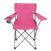 Ozark Trail Quad Folding Camp Chair with Cupholder, Pink Blast
