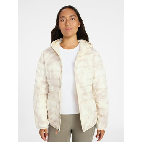 Women's and Women's Plus Size Core Puffer Jacket with Hood, Sizes XS-3X