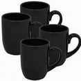 thumbnail image 1 of OT Classic Round Stoneware Coffee Mugs, Family Ceramic Cup for Coffee, Tea, Cocoa and Mulled Drinks, (4, Black), 1 of 3