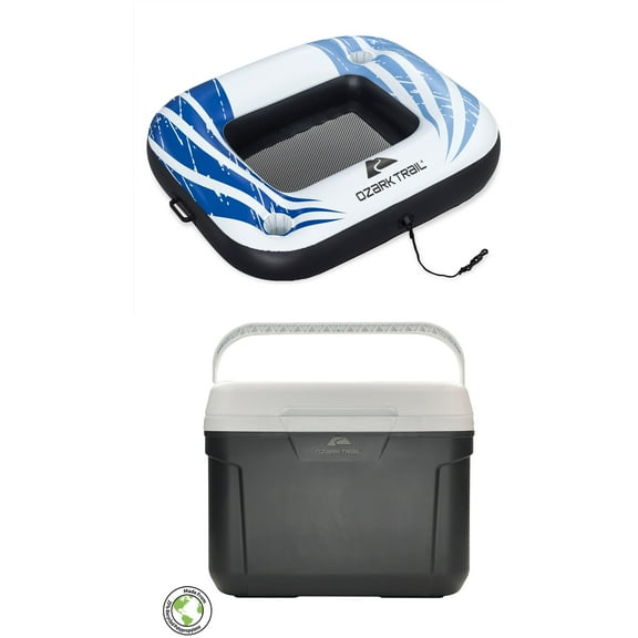 Ozark Trail Cooler Float and Ozark Trail 30QT Hard Side Cooler, 42 Can Capacity Gray