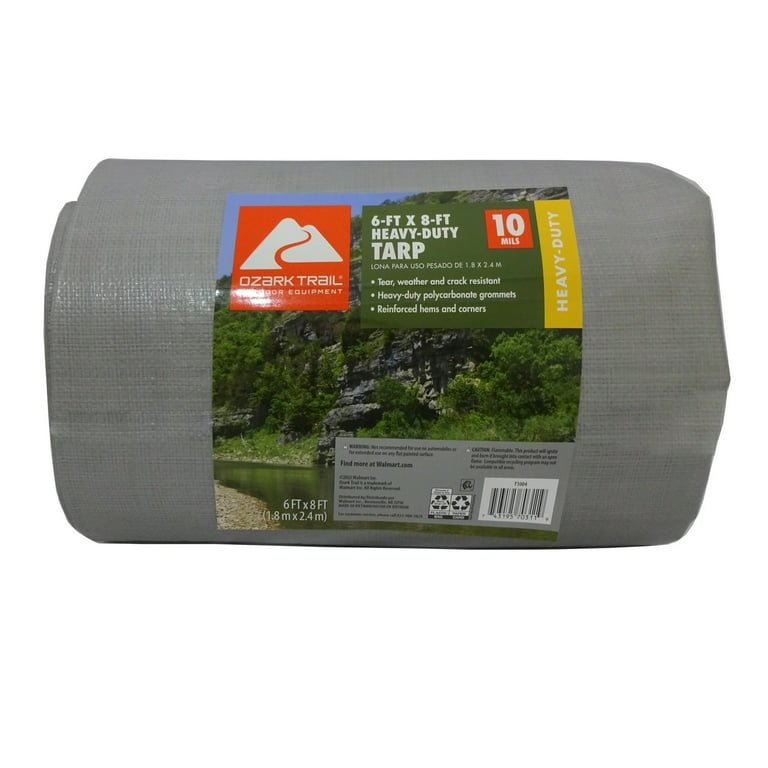 Ozark Trail Heavy Duty Tarp 6' x 8' All-Weather Reinforced Corner