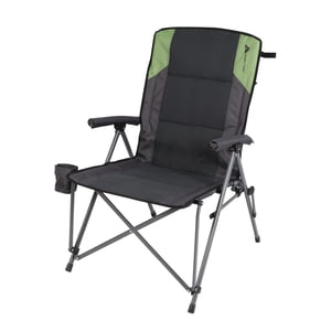Silla de campamento para adulto Ozark Trail de respaldo alto y brazos rígidos con portavasos, poliéster, verde