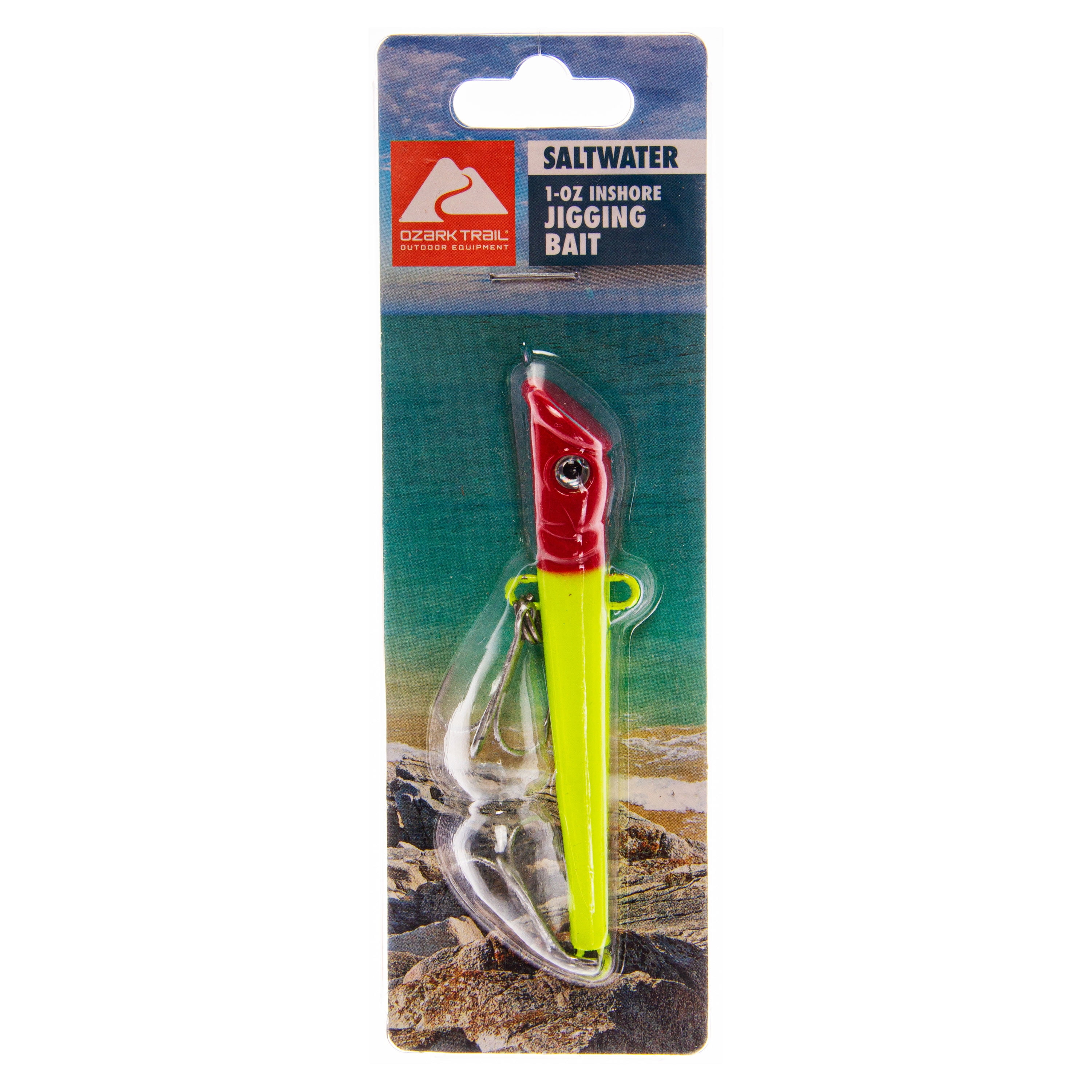 Ozark Trail Saltwater Jigging Fishing Lure, Red/Chartreuse, 1 oz