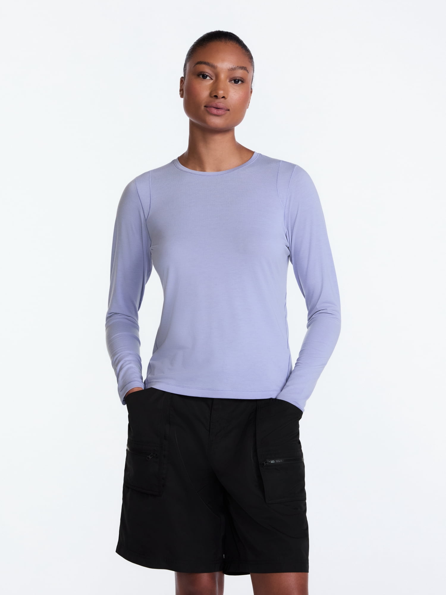 Ozark Trail Women's and Women's Plus Tee with Long Sleeves, Sizes XS-4X