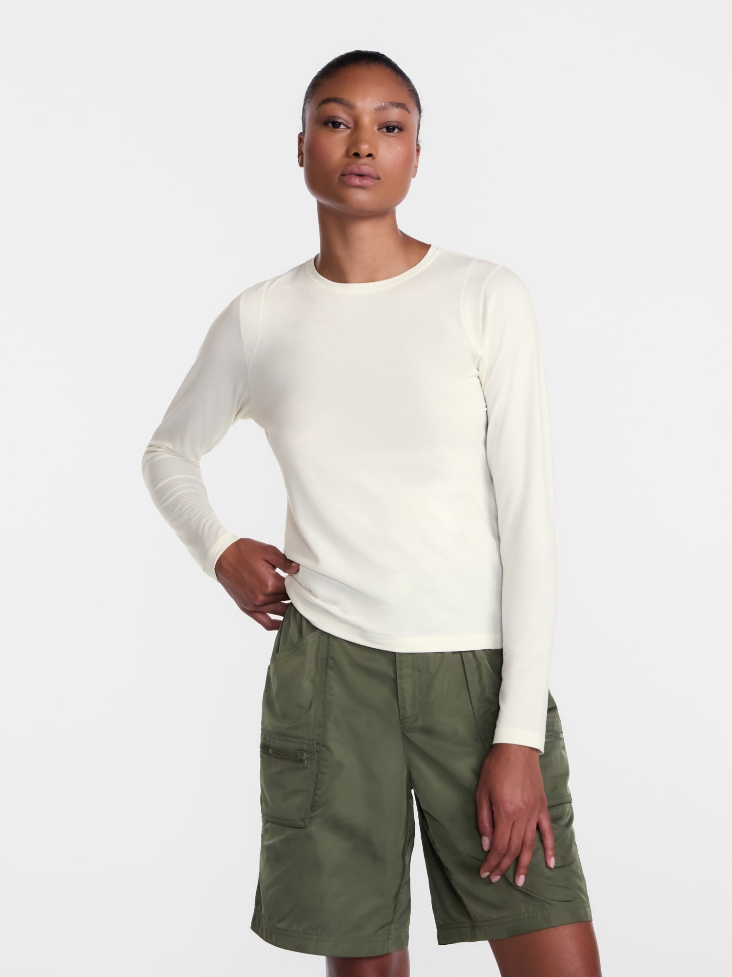 Ozark Trail Women's and Women's Plus Tee with Long Sleeves, Sizes XS-4X