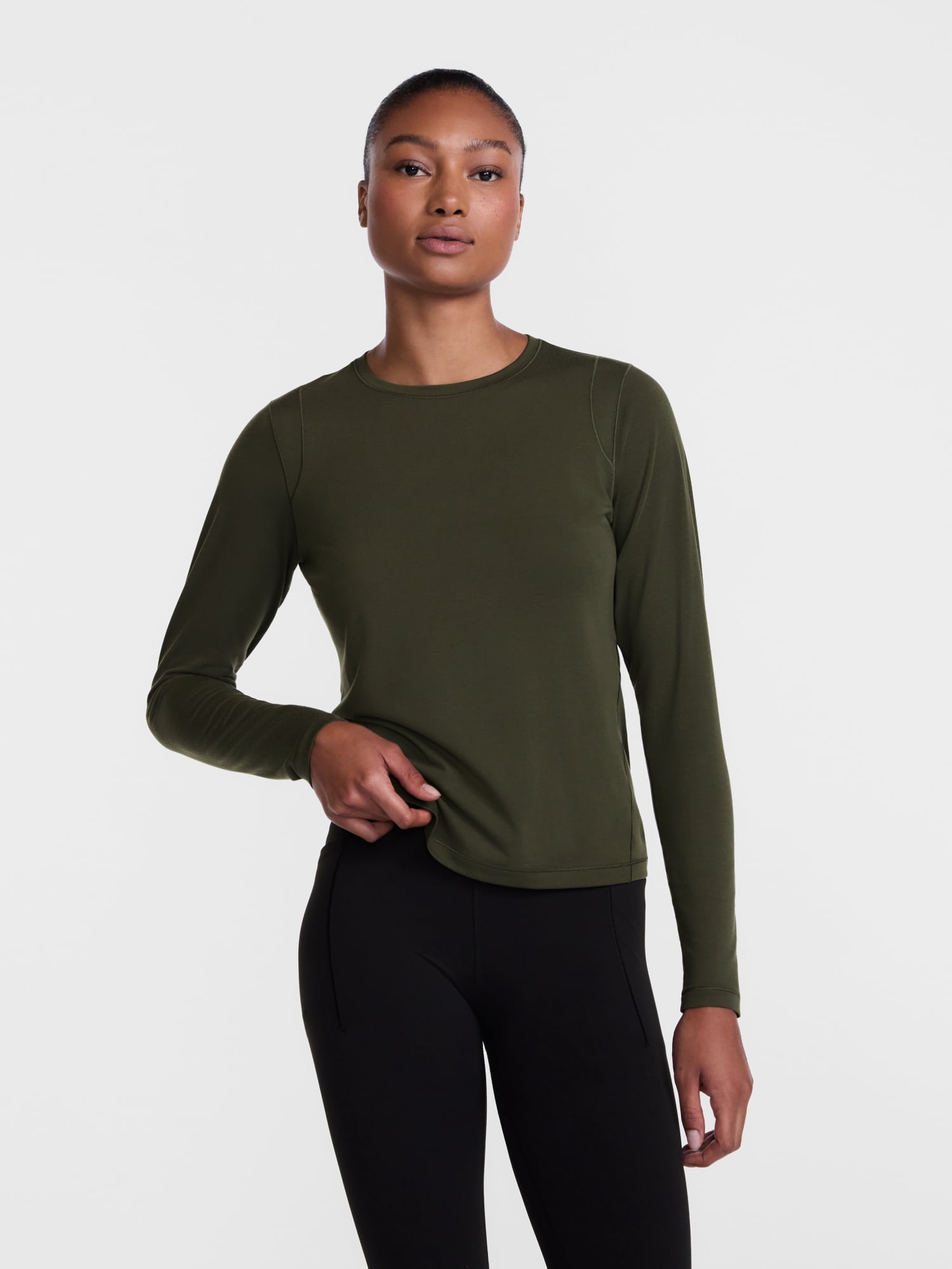 Ozark Trail Women's and Women's Plus Tee with Long Sleeves, Sizes XS-4X