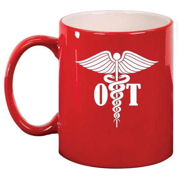 OT Occupational Therapy Therapist Ceramic Coffee Mug Tea Cup Gift (11oz Red)